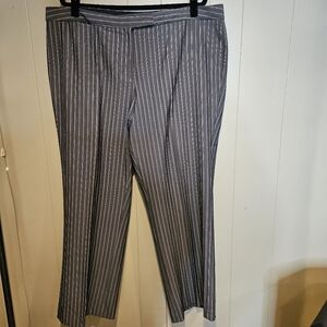 Lane Bryant Plus-Size 20 Gray Pinstripe Pants – Stretchy, Office Chic & Elegant